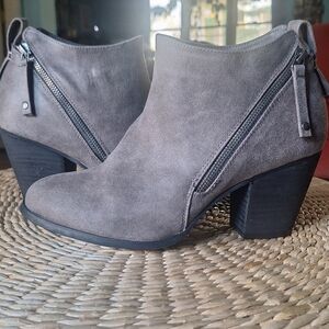 Torrid Charcoal Ankle Boots, Chunky Heel with Side Zipper Size 8.5